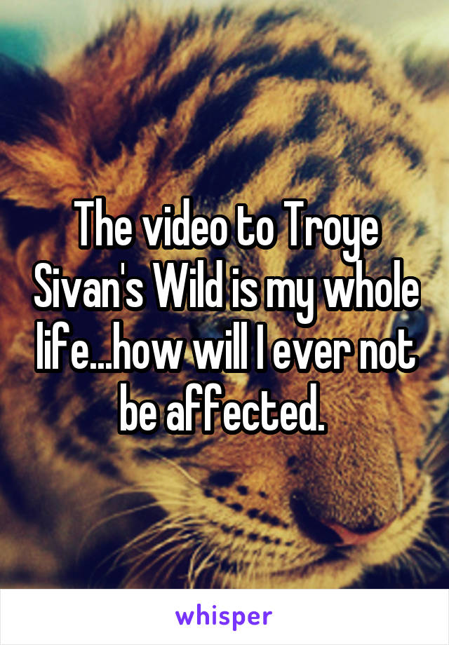 The video to Troye Sivan's Wild is my whole life...how will I ever not be affected. 
