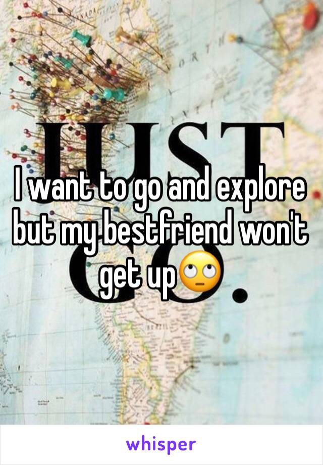 I want to go and explore but my bestfriend won't get up🙄