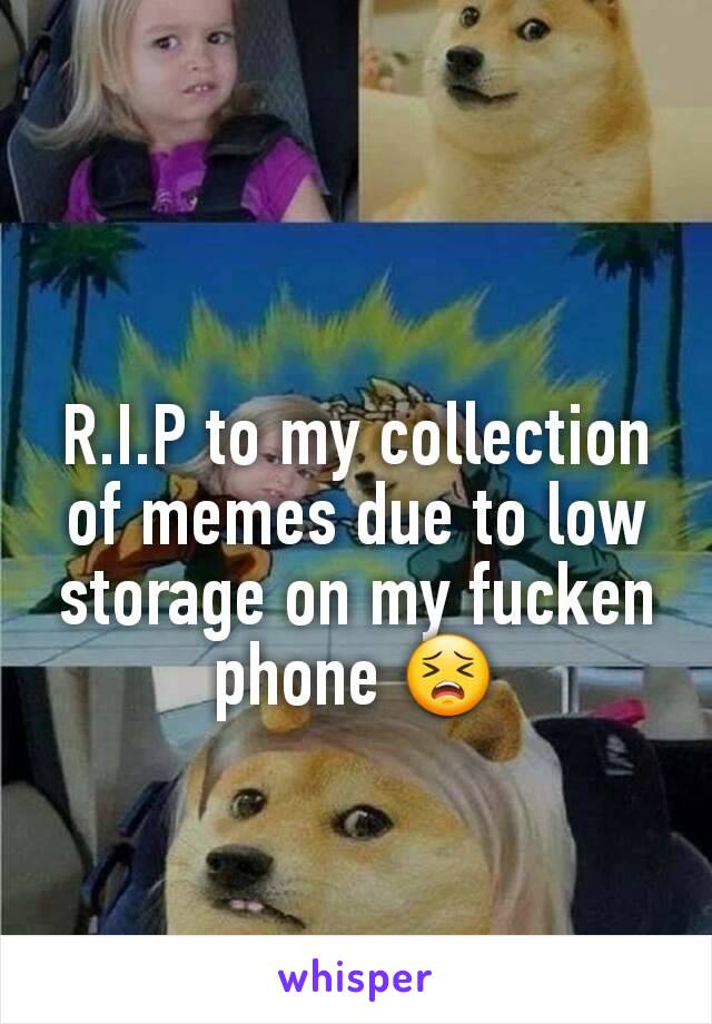 R.I.P to my collection of memes due to low storage on my fucken phone 😣
