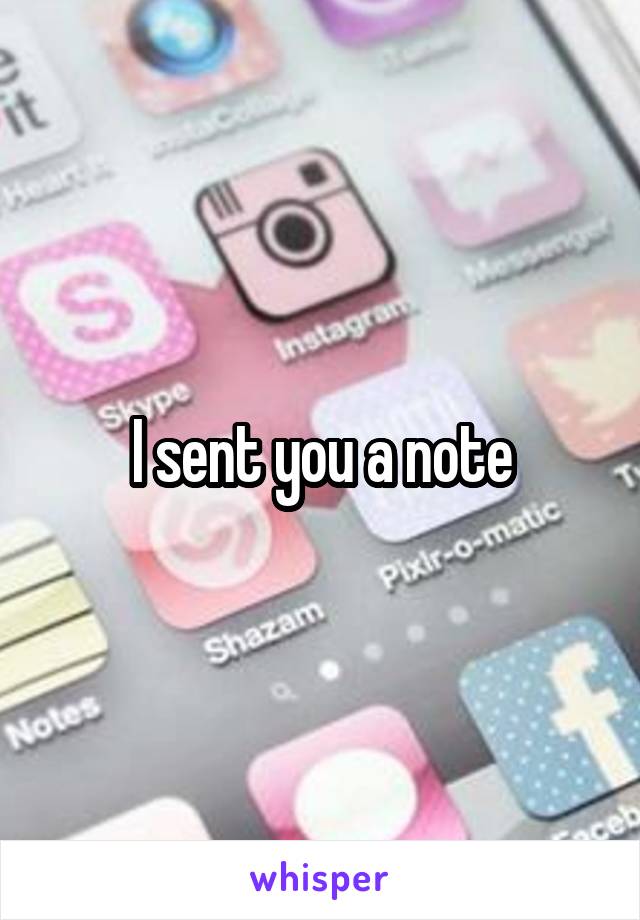 I sent you a note