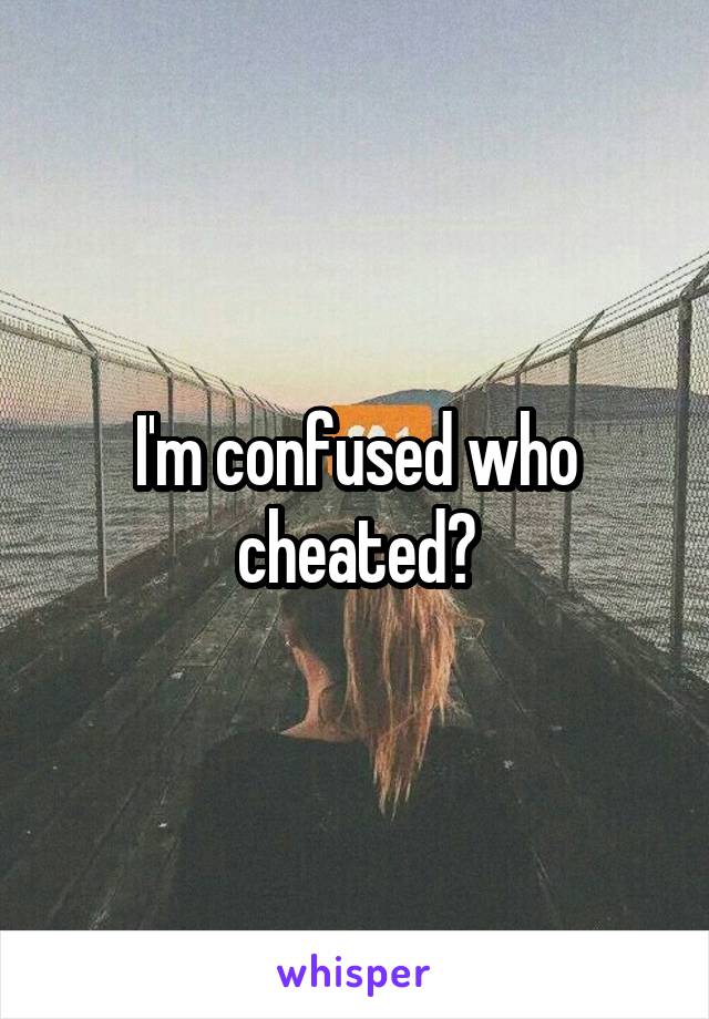 I'm confused who cheated?