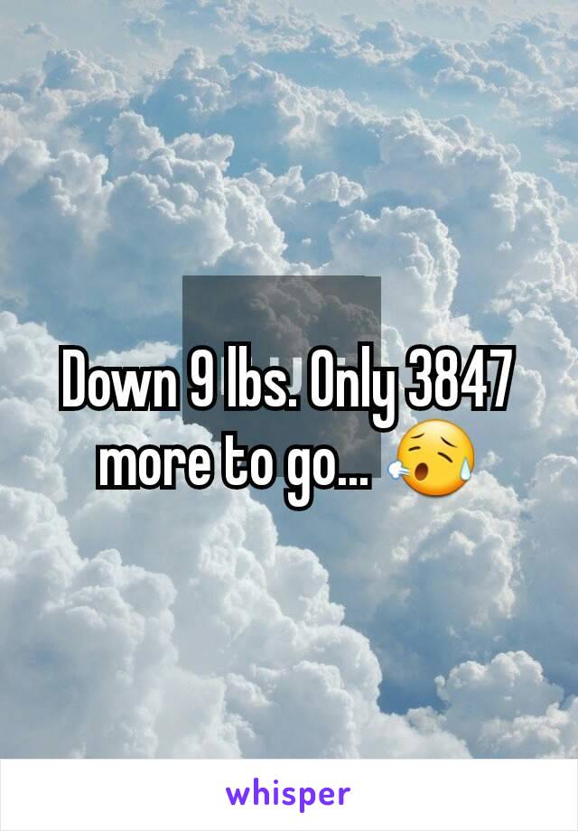 Down 9 lbs. Only 3847 more to go... 😥