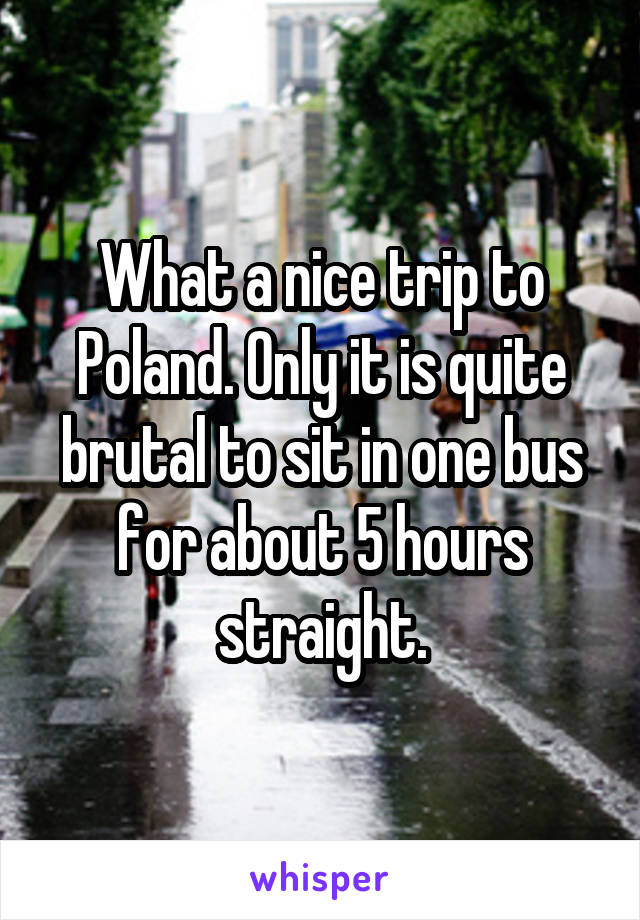 What a nice trip to Poland. Only it is quite brutal to sit in one bus for about 5 hours straight.