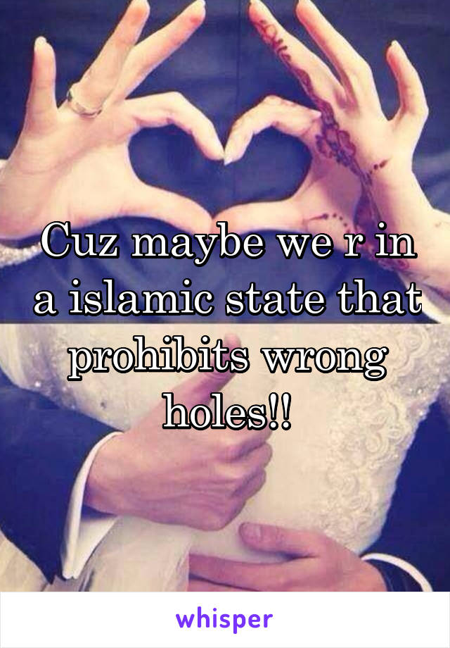 Cuz maybe we r in a islamic state that prohibits wrong holes!!