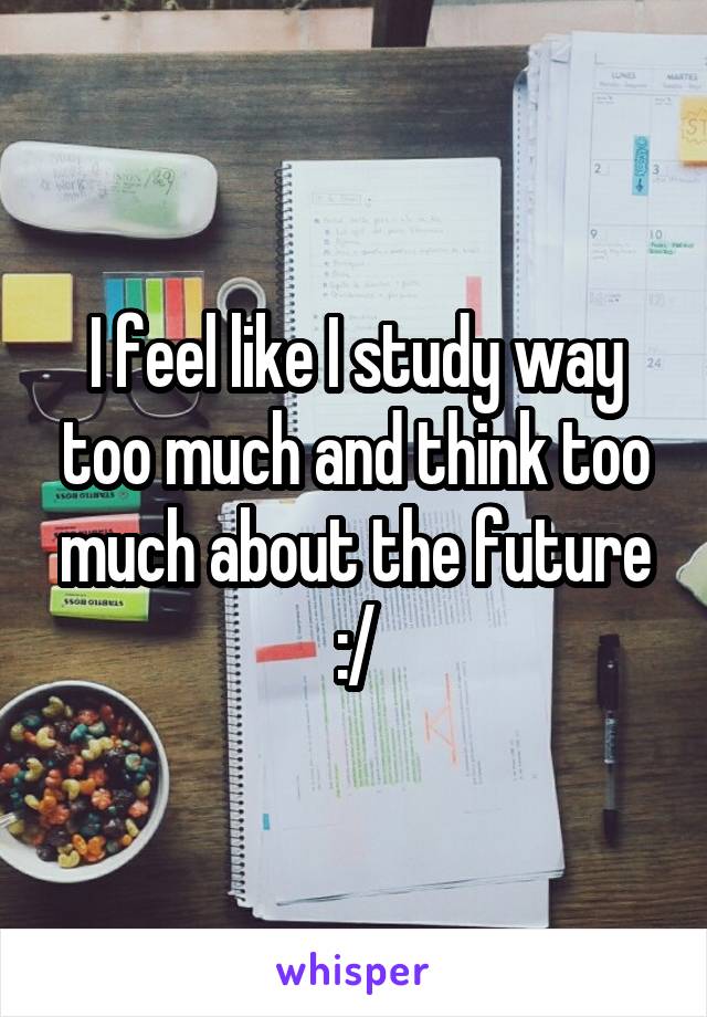 I feel like I study way too much and think too much about the future :/