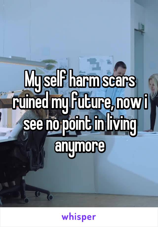 My self harm scars ruined my future, now i see no point in living anymore