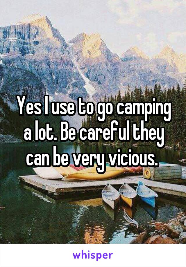 Yes I use to go camping a lot. Be careful they can be very vicious. 