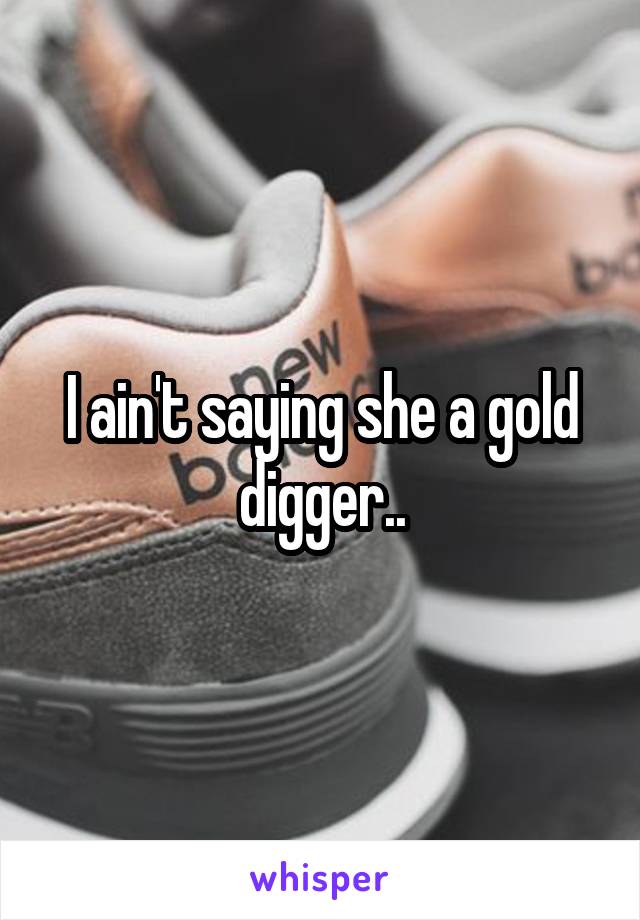 I ain't saying she a gold digger..
