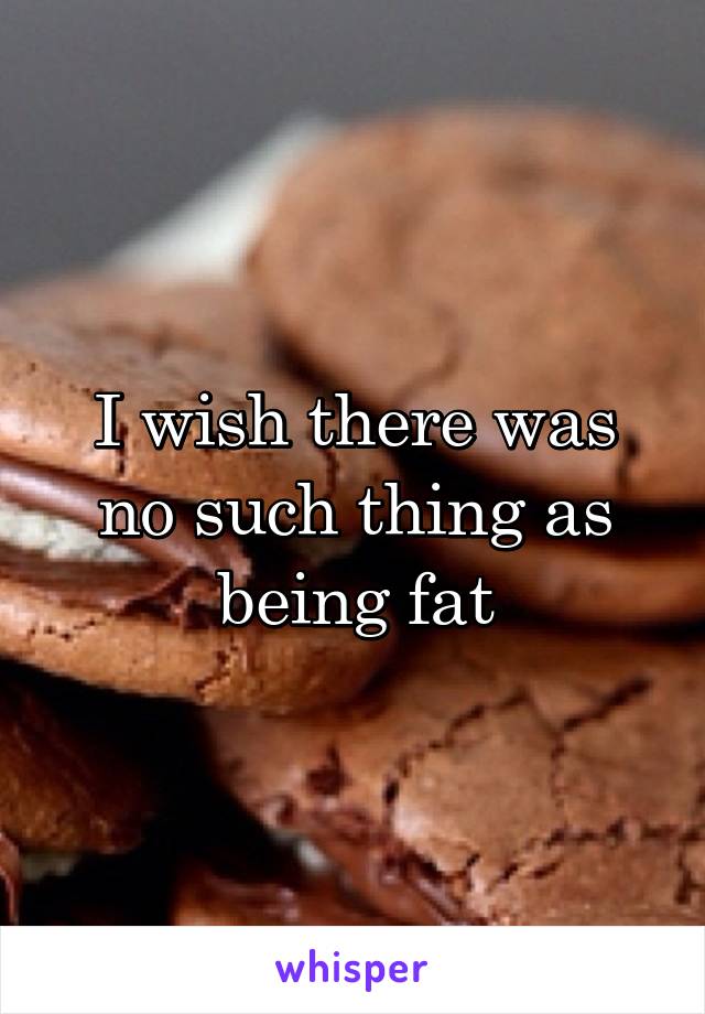 I wish there was no such thing as being fat