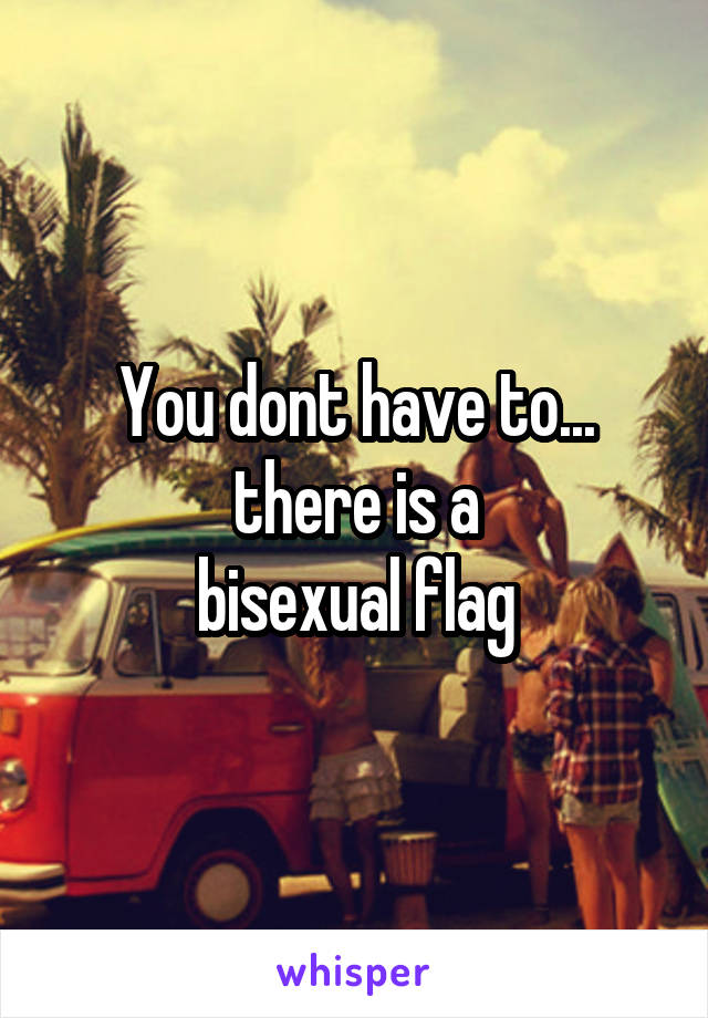 You dont have to... there is a
 bisexual flag 