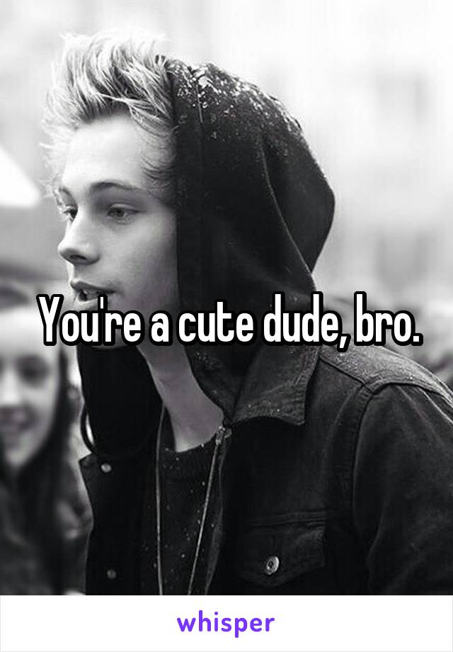 You're a cute dude, bro.
