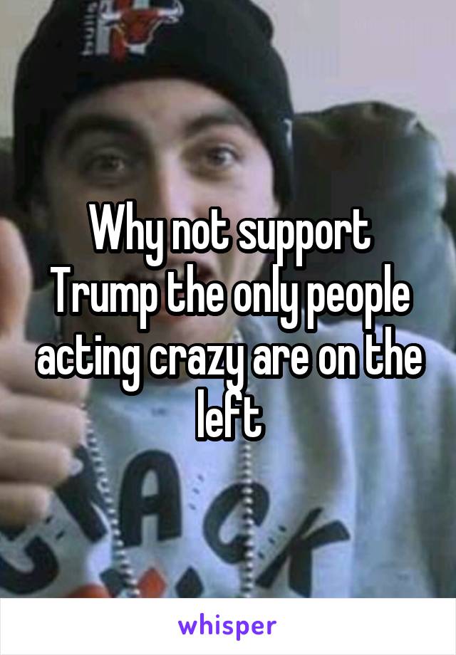 Why not support Trump the only people acting crazy are on the left