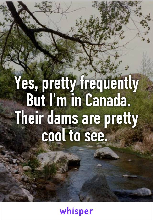 Yes, pretty frequently
 But I'm in Canada. Their dams are pretty cool to see. 