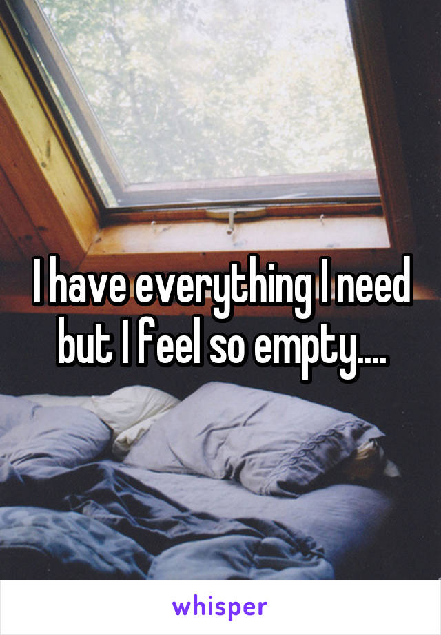 I have everything I need but I feel so empty....