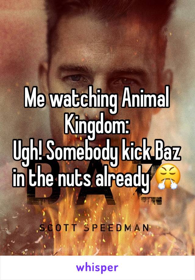 Me watching Animal Kingdom:
Ugh! Somebody kick Baz in the nuts already 😤