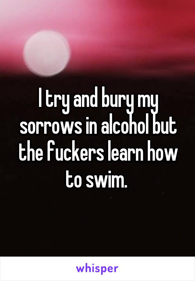 I try and bury my sorrows in alcohol but the fuckers learn how to swim. 