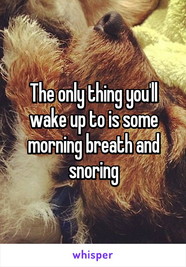The only thing you'll wake up to is some morning breath and snoring