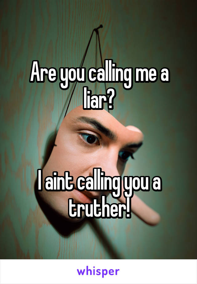 Are you calling me a liar?


I aint calling you a truther!