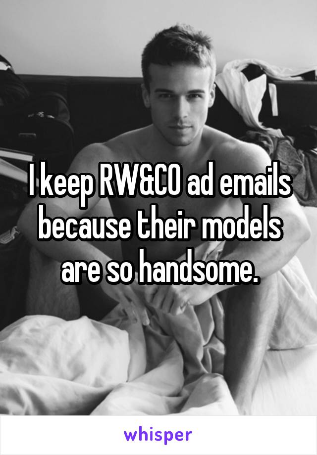 I keep RW&CO ad emails because their models are so handsome.