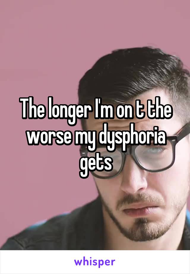 The longer I'm on t the worse my dysphoria gets