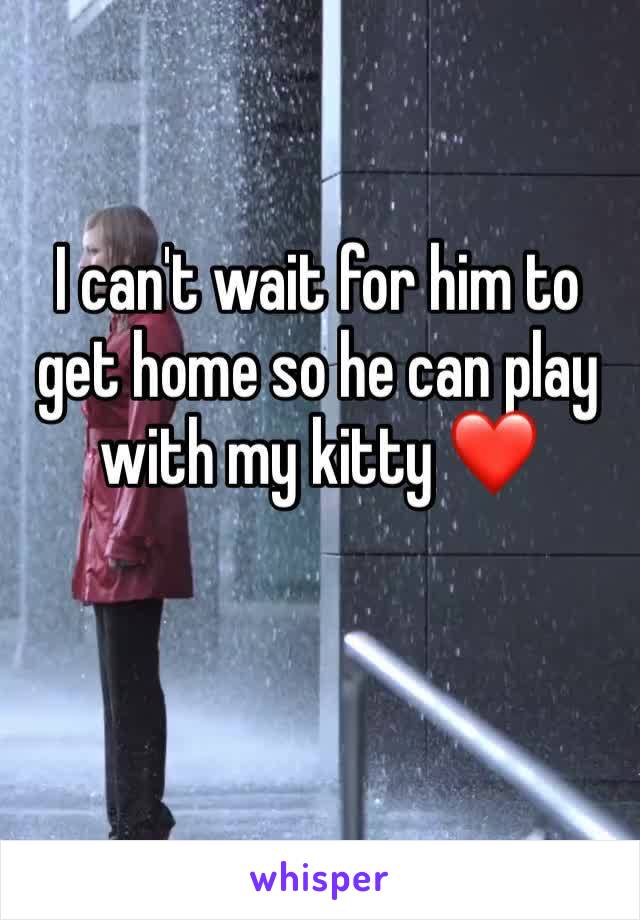 I can't wait for him to get home so he can play with my kitty ❤