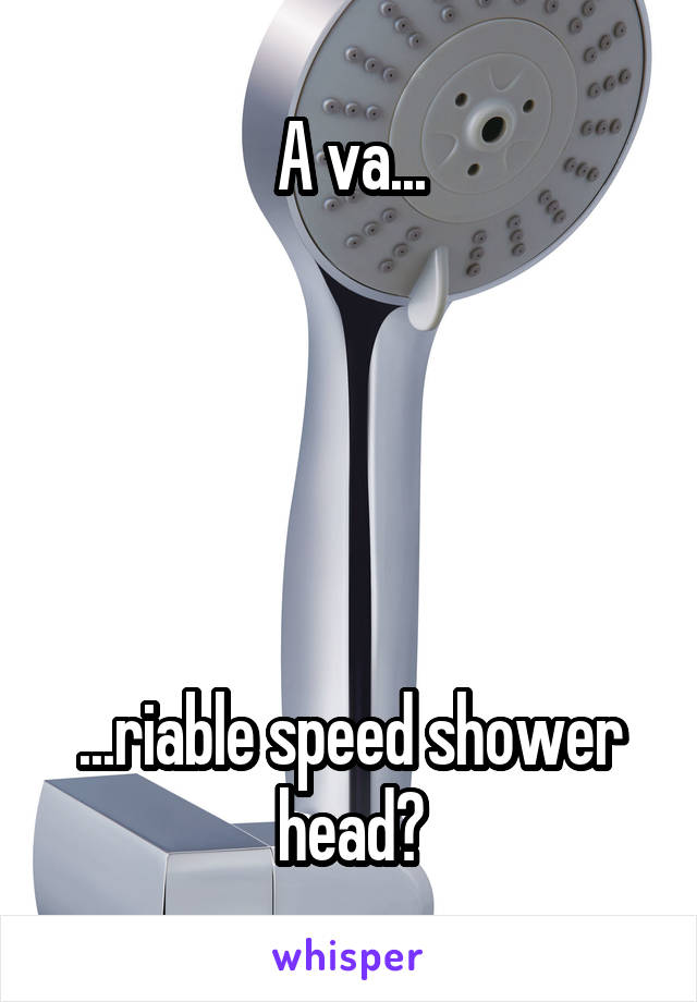 A va...





...riable speed shower head?
