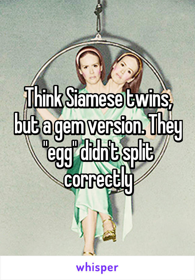 Think Siamese twins, but a gem version. They "egg" didn't split correctly