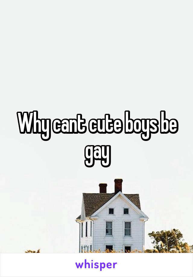 Why cant cute boys be gay