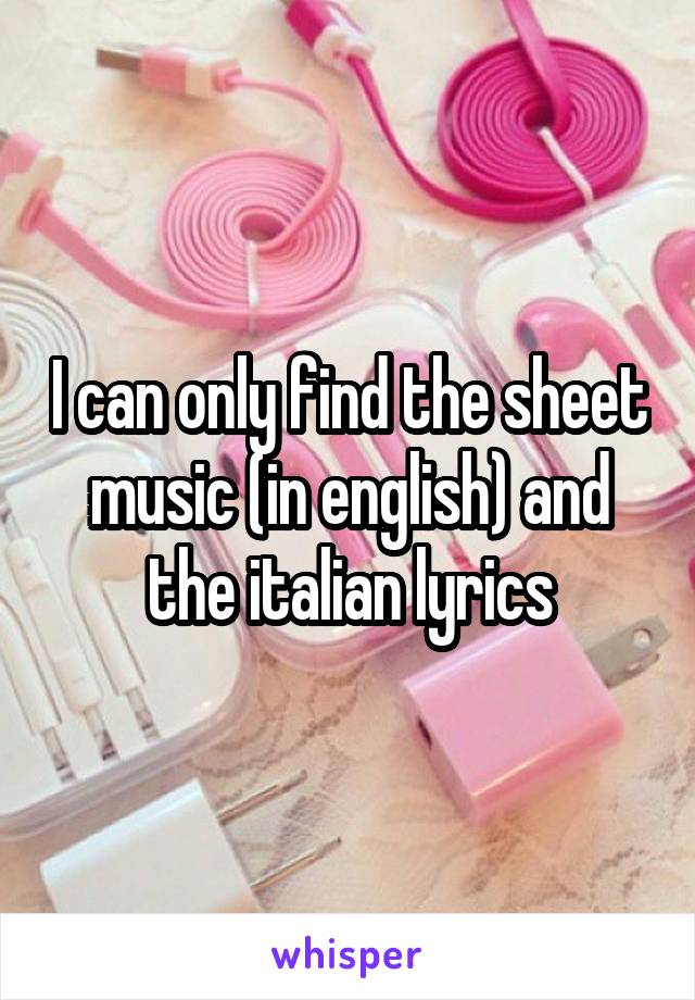 I can only find the sheet music (in english) and the italian lyrics