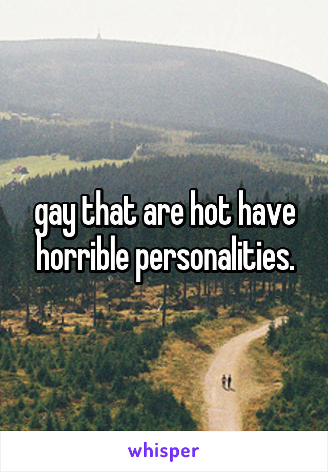 gay that are hot have horrible personalities.