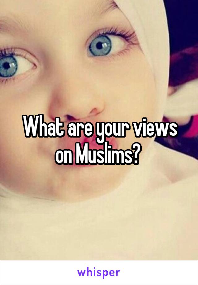 What are your views on Muslims? 