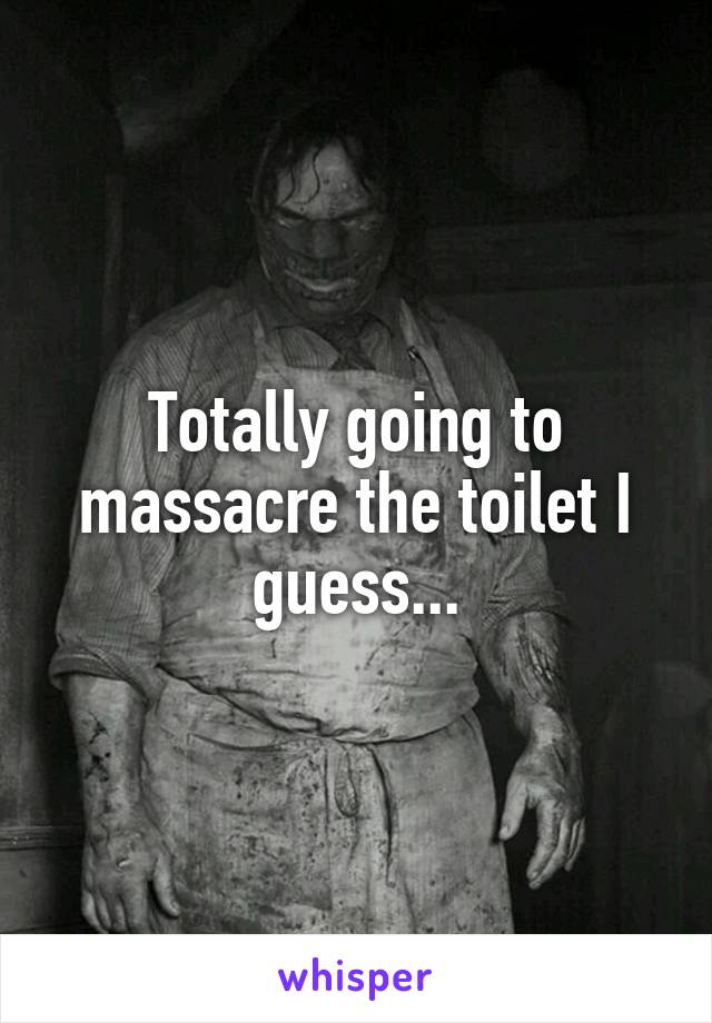 Totally going to massacre the toilet I guess...