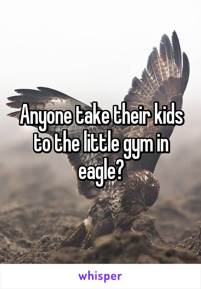 Anyone take their kids to the little gym in eagle?