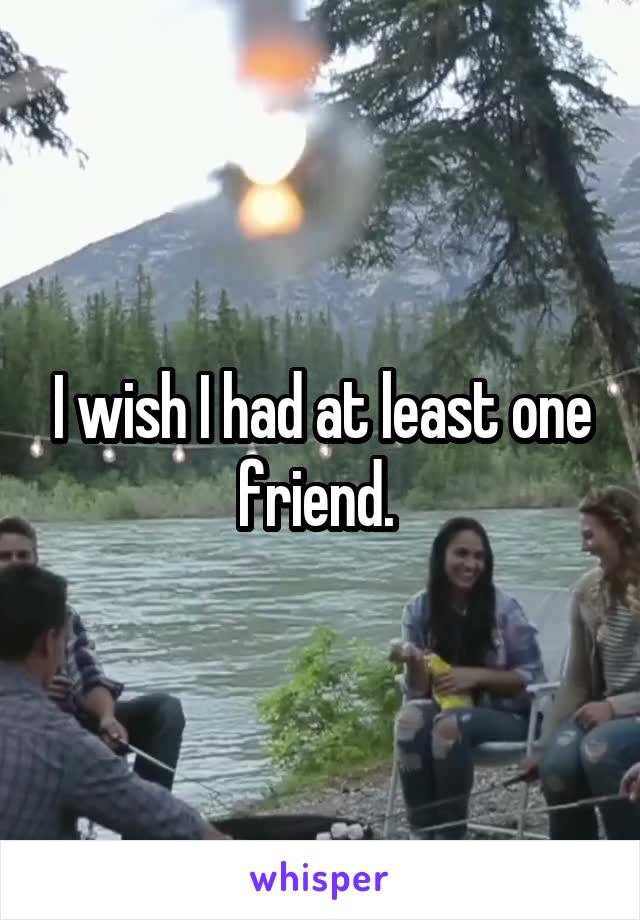 I wish I had at least one friend. 