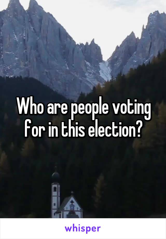 Who are people voting for in this election?