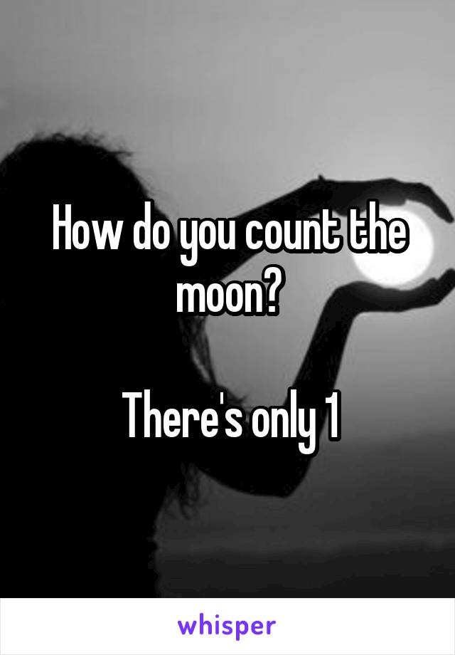 How do you count the moon?

There's only 1