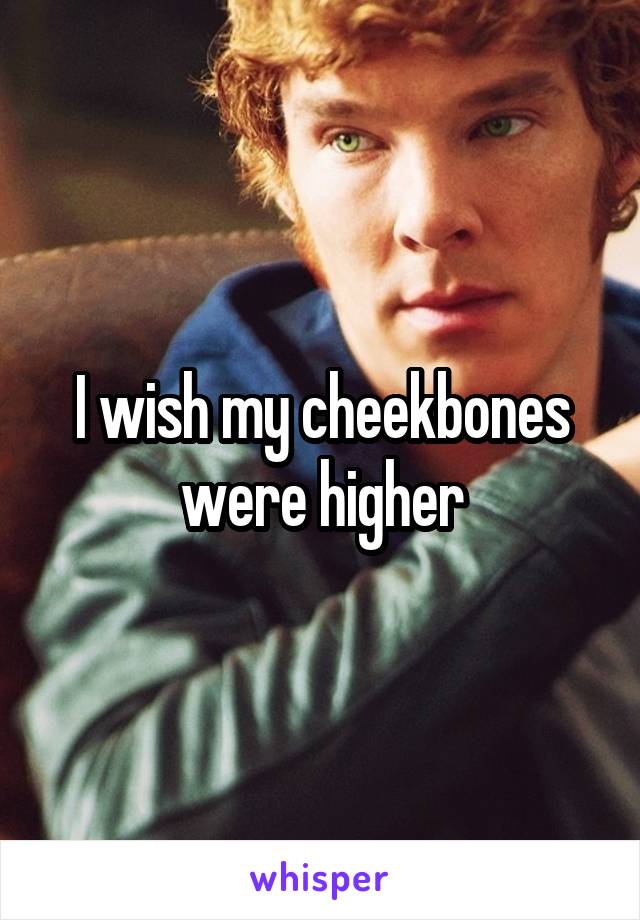 I wish my cheekbones were higher