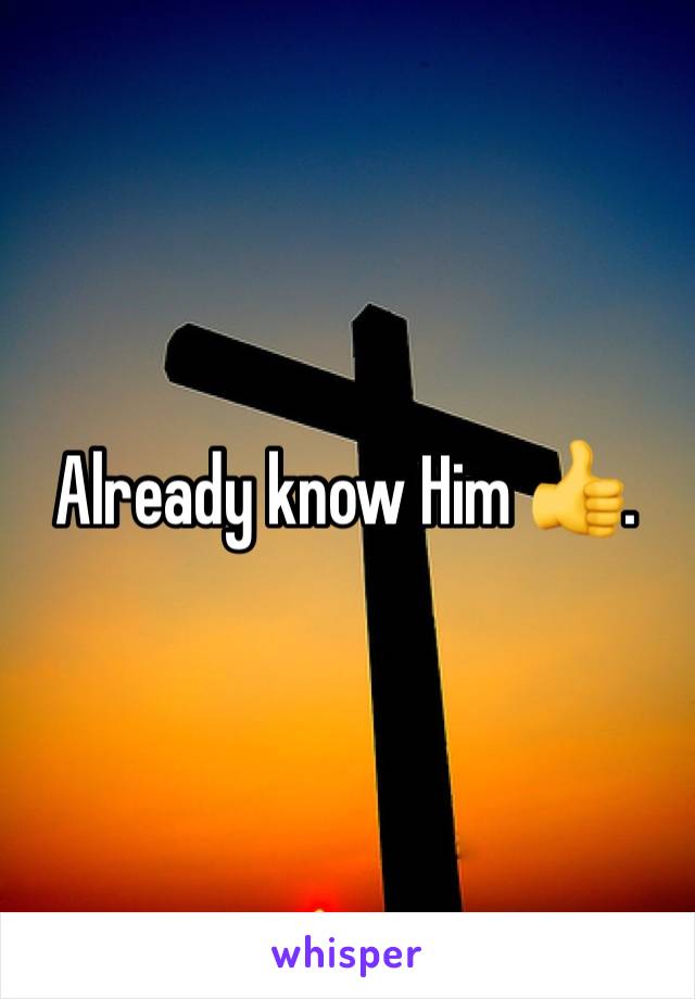 Already know Him 👍.