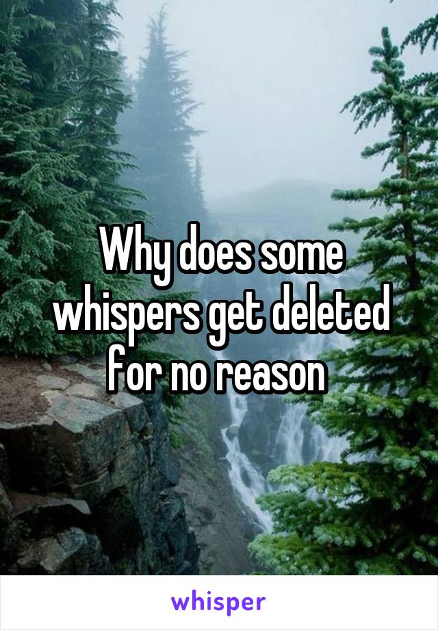 Why does some whispers get deleted for no reason 