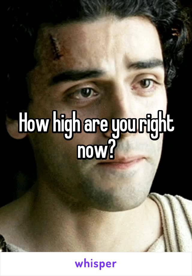 How high are you right now?