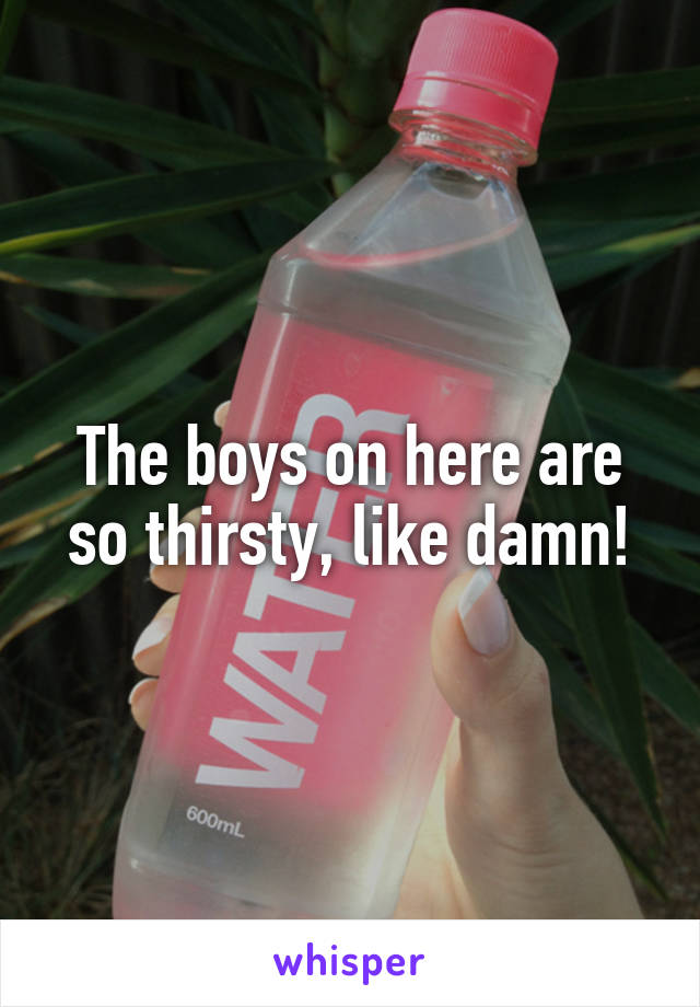 The boys on here are so thirsty, like damn!