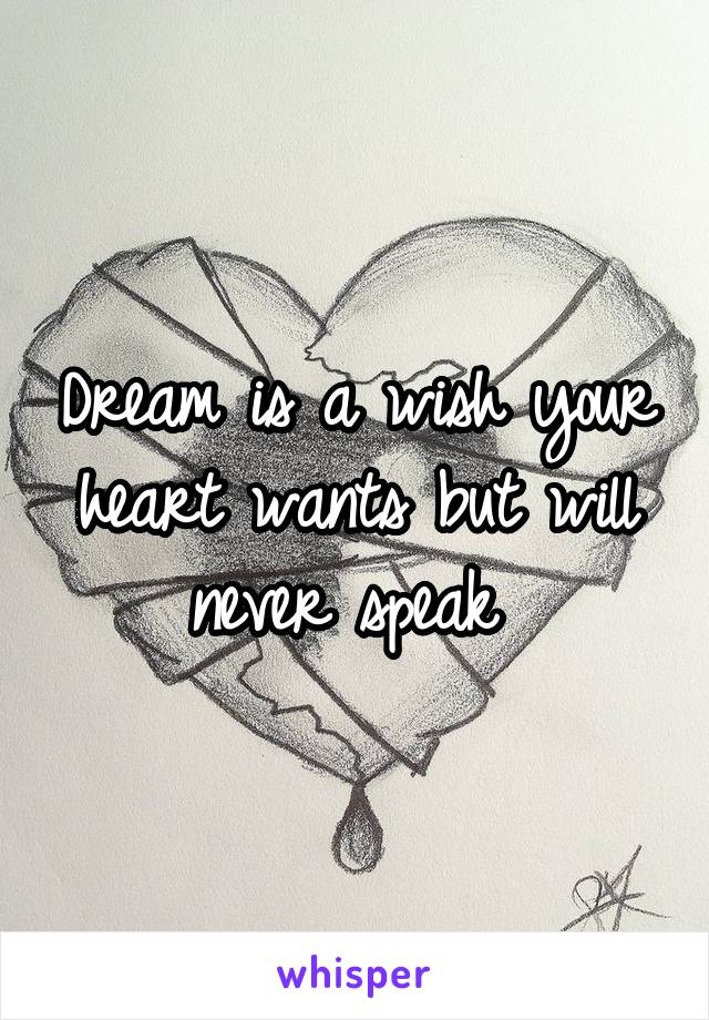 Dream is a wish your heart wants but will never speak 