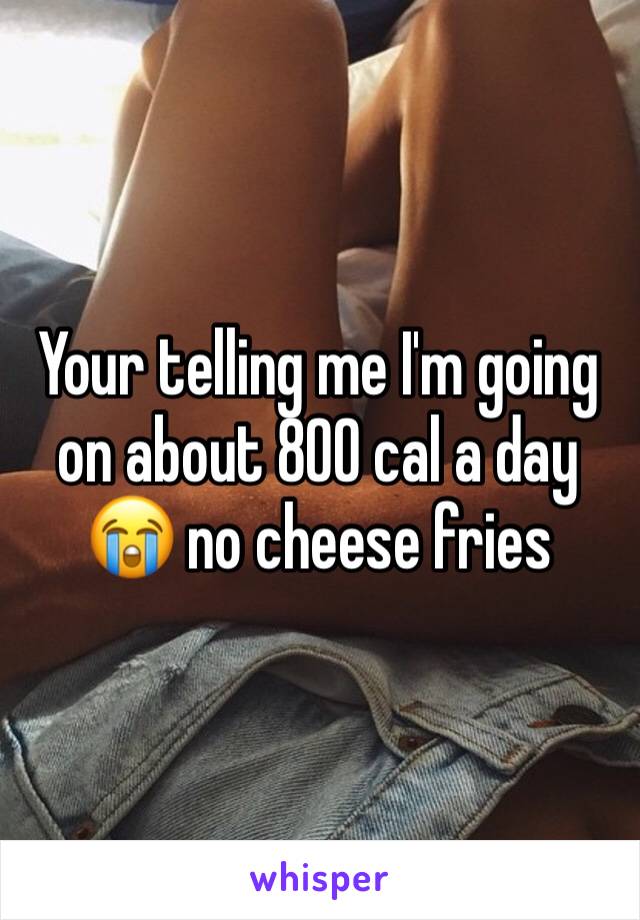 Your telling me I'm going on about 800 cal a day 😭 no cheese fries 