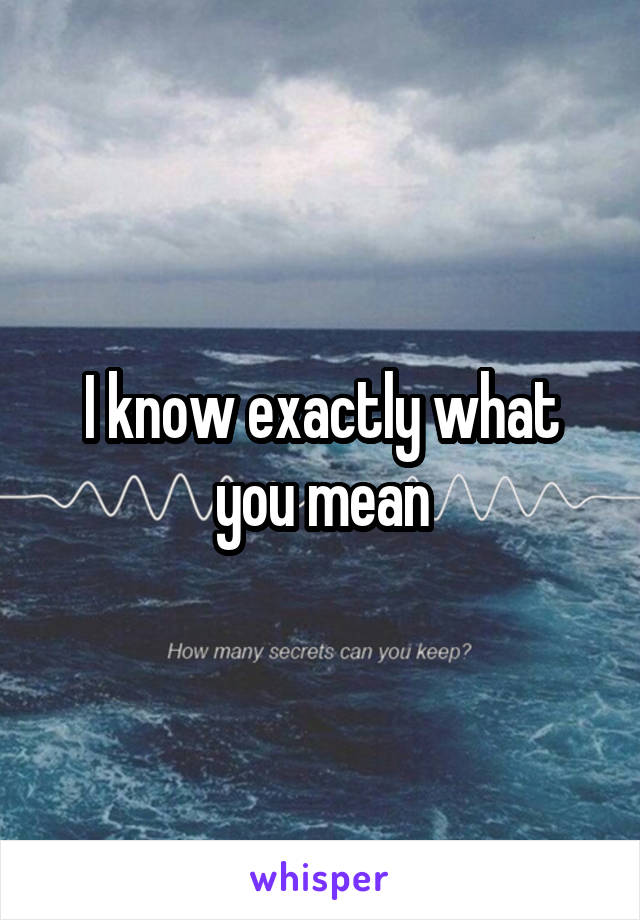 I know exactly what you mean