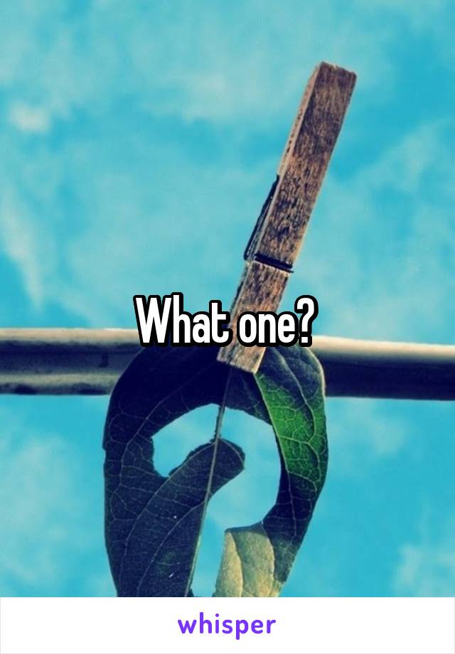 What one? 