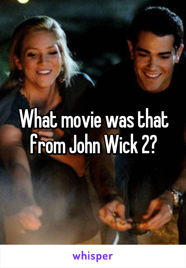 What movie was that from John Wick 2?