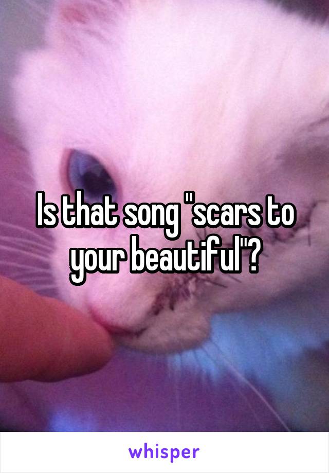 Is that song "scars to your beautiful"?