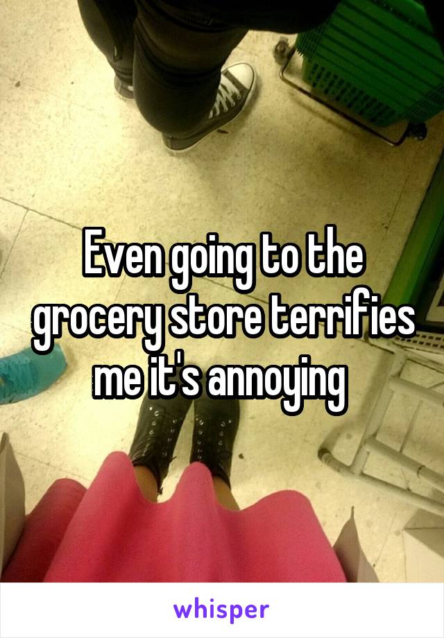 Even going to the grocery store terrifies me it's annoying 