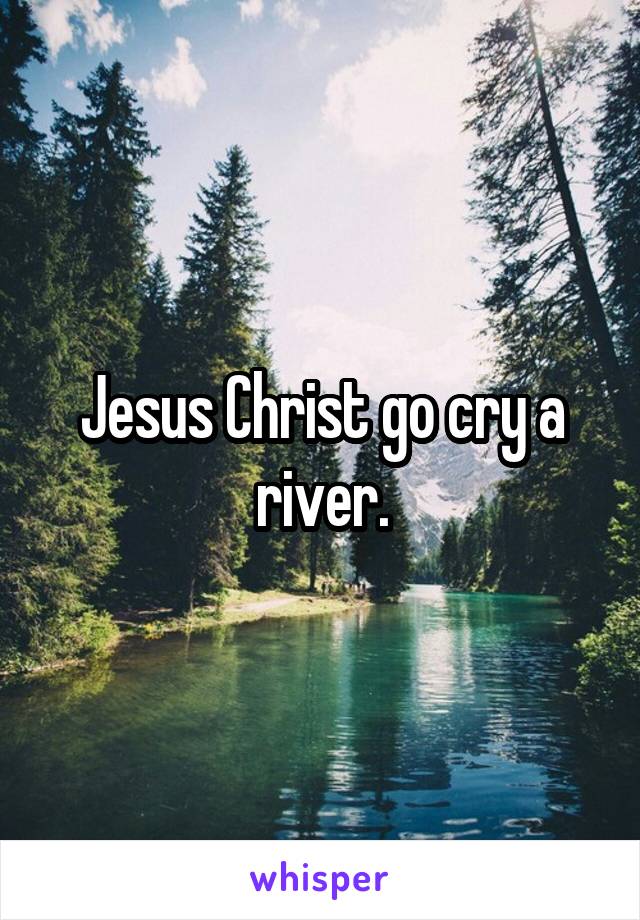 Jesus Christ go cry a river.