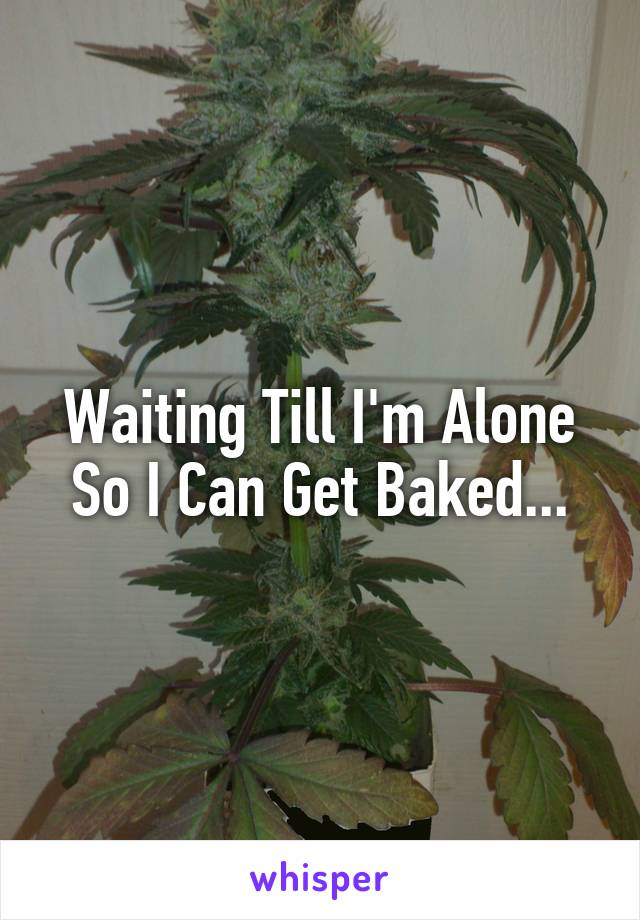 Waiting Till I'm Alone So I Can Get Baked...